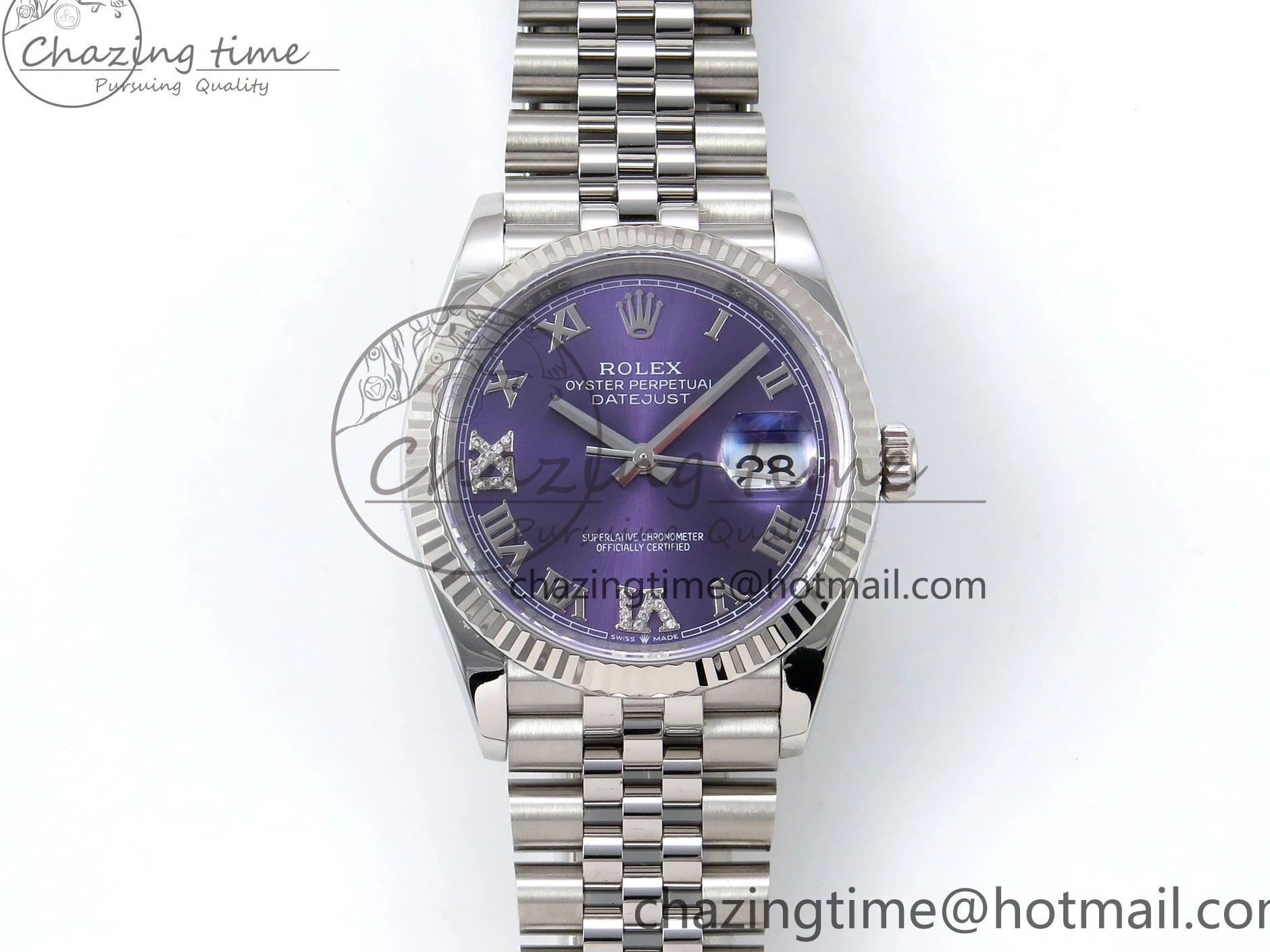 APF 126234 Dial Diamond 904L DateJust 1:1 Edition Roman 36 Bracelet Steel VR3235 on Best Jubilee Purple 0103